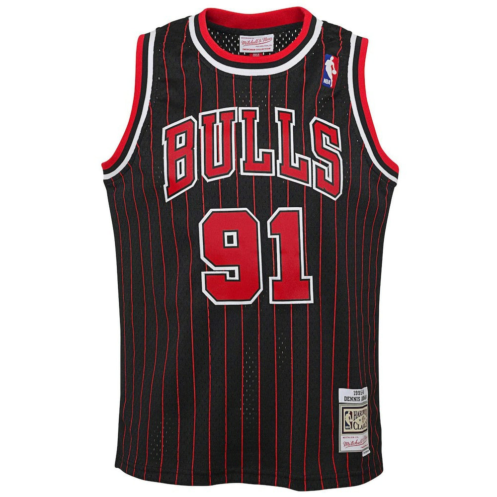 Mitchell & Ness - Dennis Rodman Chicago Bulls Youth 1995/96 Hardwood Classics Swingman Jersey - Black