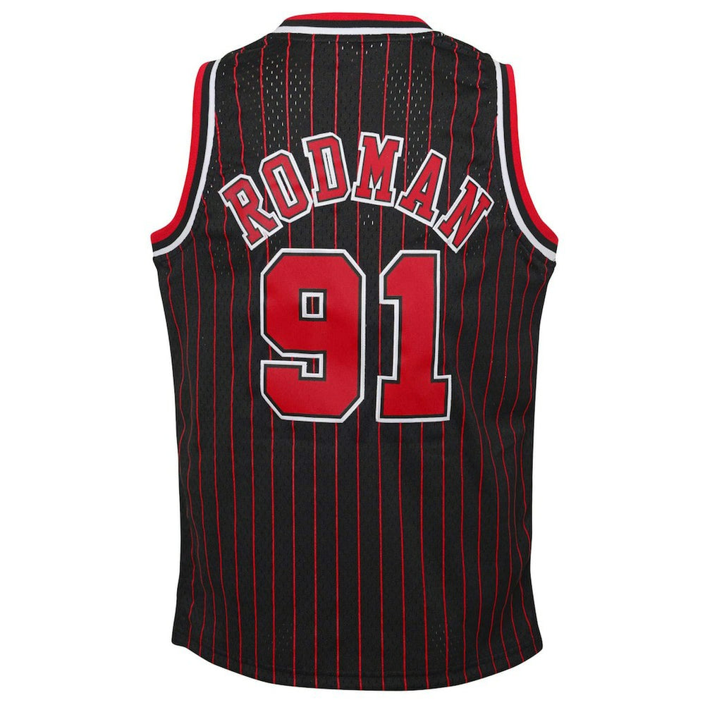 Mitchell & Ness - Dennis Rodman Chicago Bulls Youth 1995/96 Hardwood Classics Swingman Jersey - Black