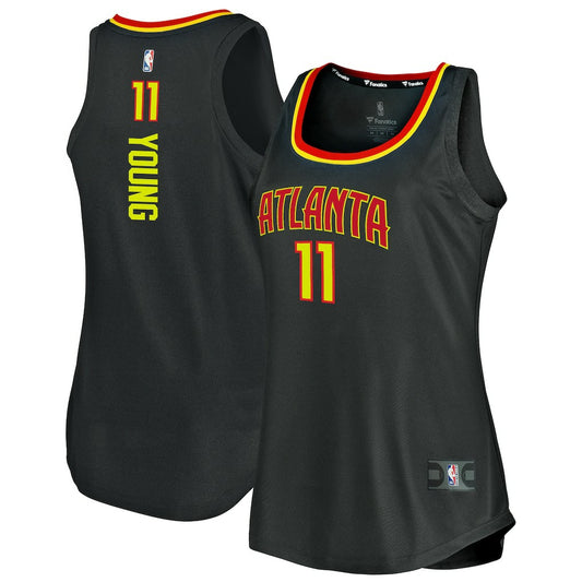 Trae Young Atlanta Hawks Women's Fast Break Tank Jersey - Icon Edition - Black | NBA Jerseys