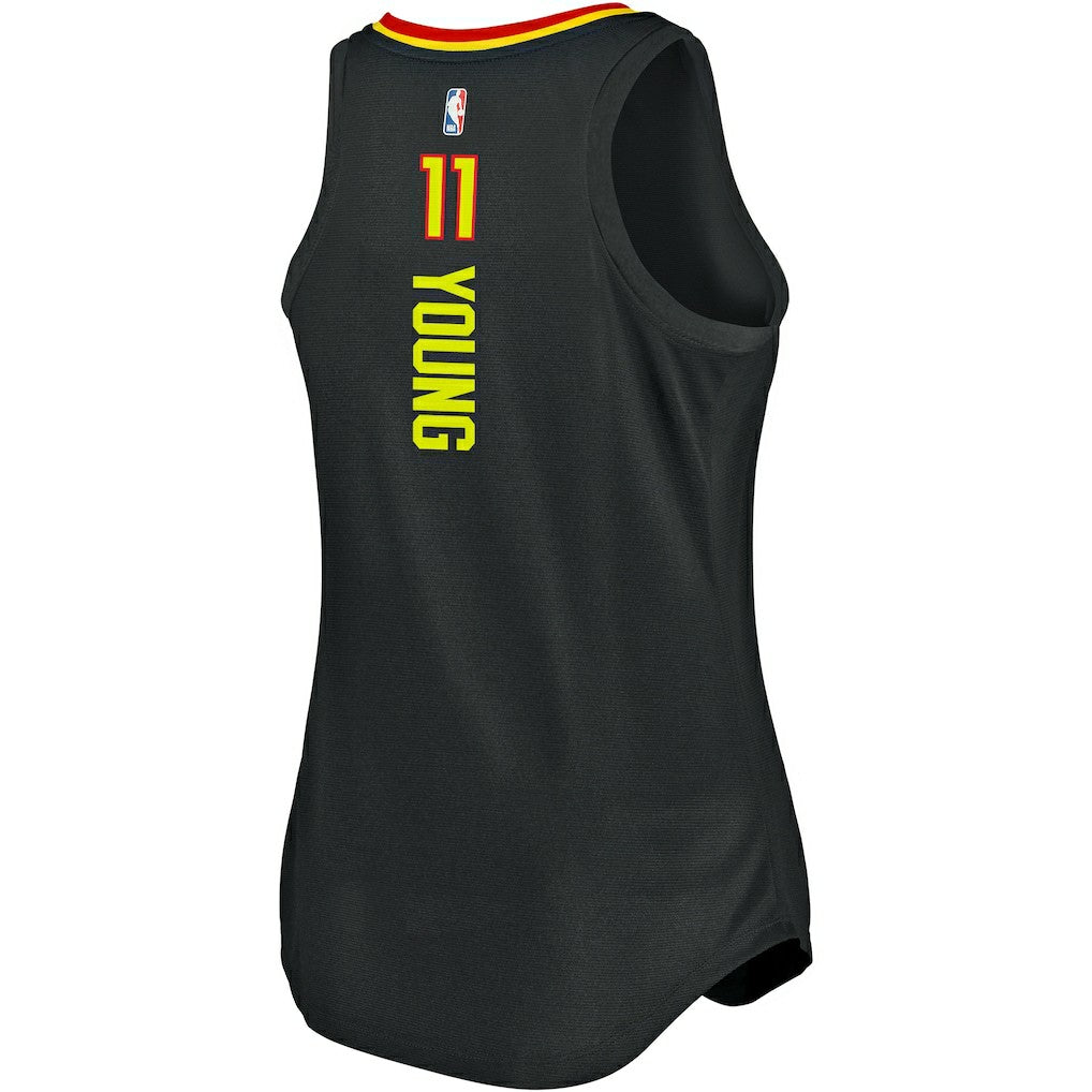 Fanatics - Trae Young Atlanta Hawks Women's Fast Break Tank Jersey - Icon Edition - Black