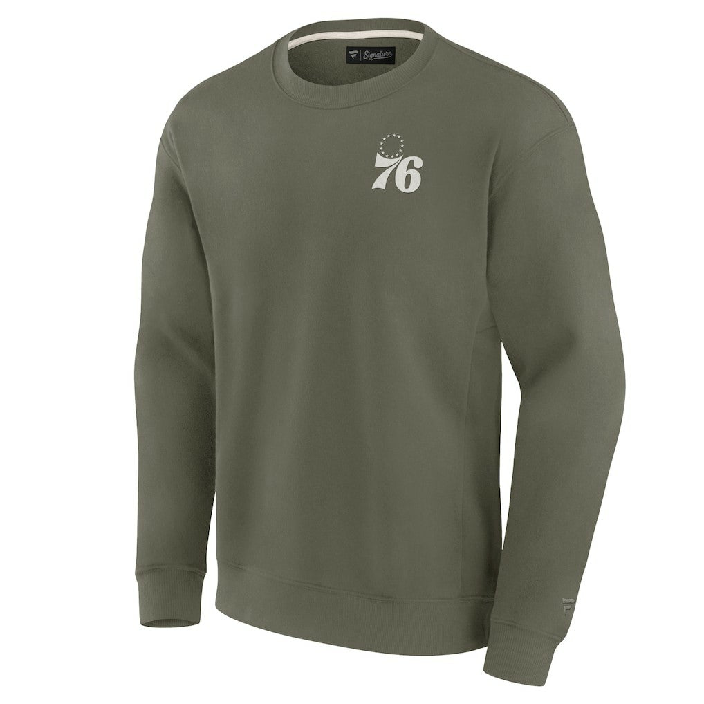 Fanatics - Philadelphia 76ers Unisex Elements Super Soft Fleece Pullover Sweatshirt - Olive