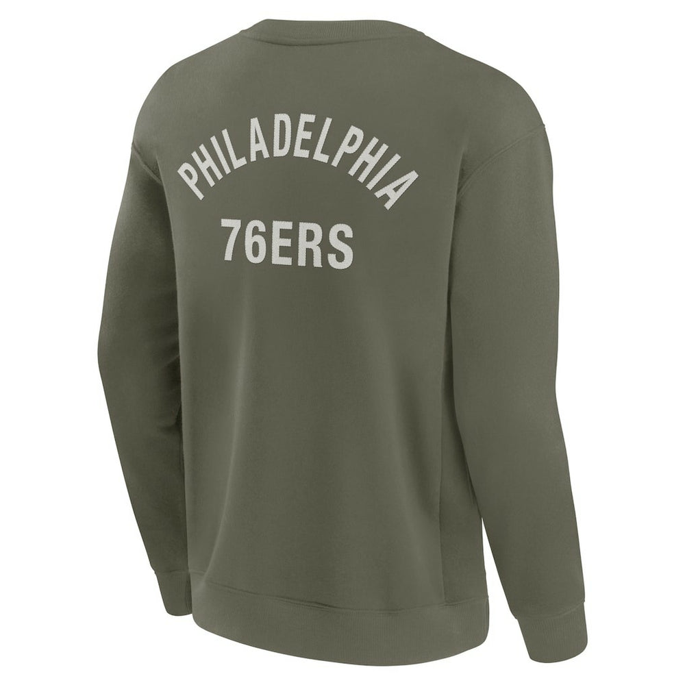 Fanatics - Philadelphia 76ers Unisex Elements Super Soft Fleece Pullover Sweatshirt - Olive