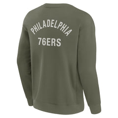 Fanatics - Philadelphia 76ers Unisex Elements Super Soft Fleece Pullover Sweatshirt - Olive