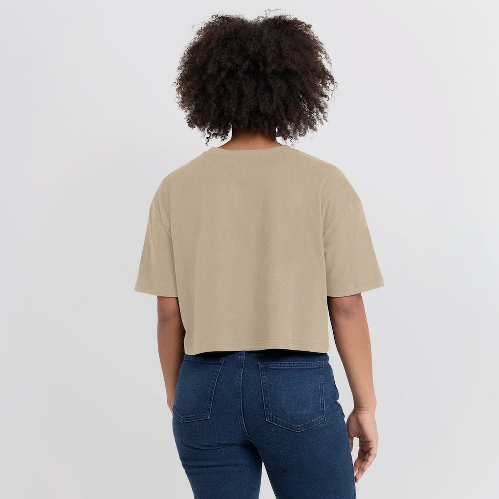 Fanatics - Philadelphia 76ers Women's Elements Super Soft Boxy Cropped T-Shirt - Khaki