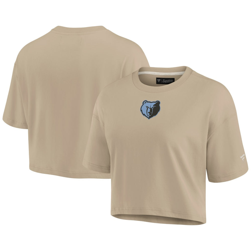 Fanatics - Memphis Grizzlies Women's Elements Super Soft Boxy Cropped T-Shirt - Khaki