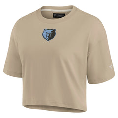 Fanatics - Memphis Grizzlies Women's Elements Super Soft Boxy Cropped T-Shirt - Khaki