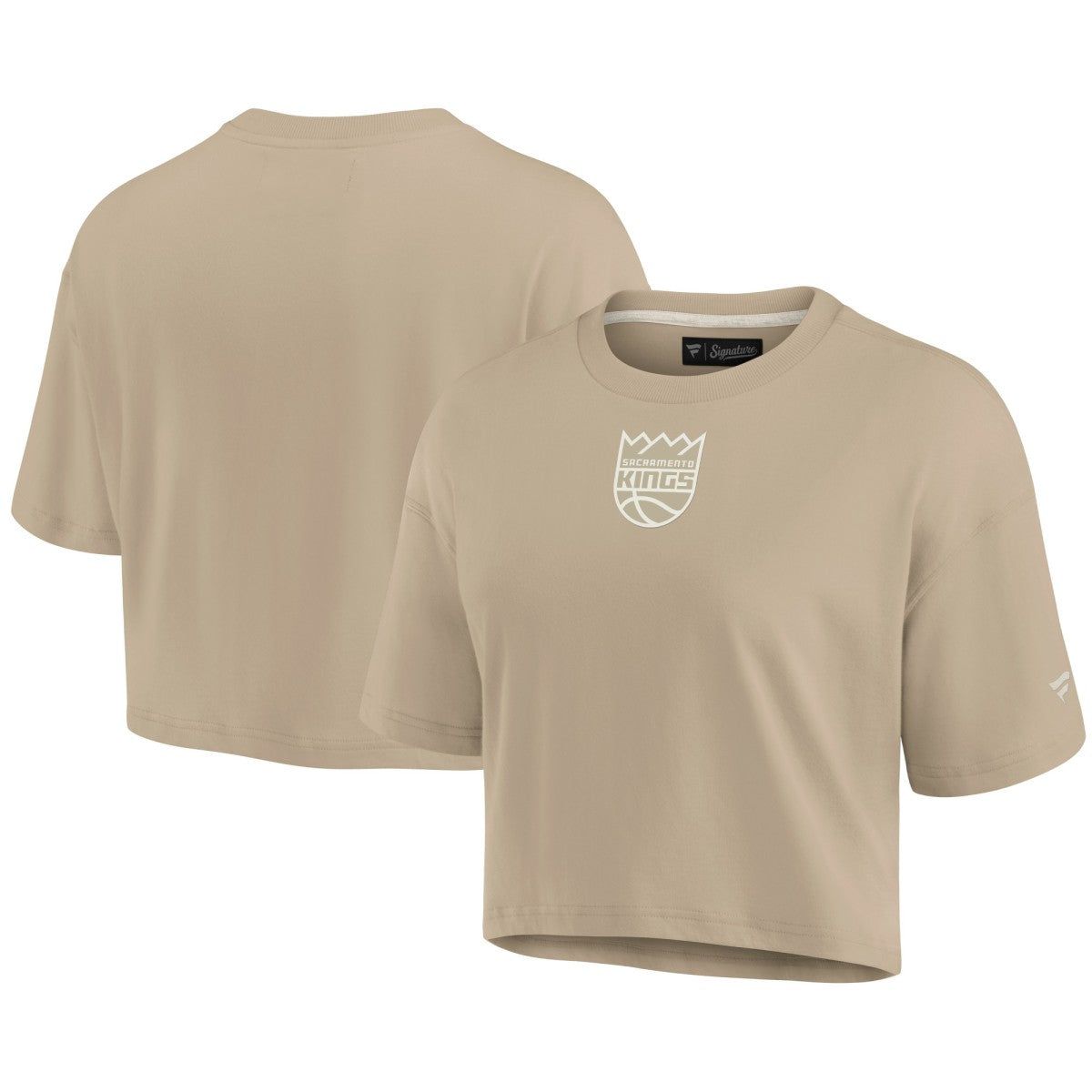 Fanatics - Sacramento Kings Women's Elements Super Soft Boxy Cropped T-Shirt - Khaki