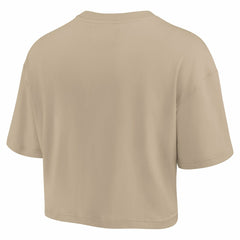 Fanatics - Golden State Warriors Women's Elements Super Soft Boxy Cropped T-Shirt - Khaki