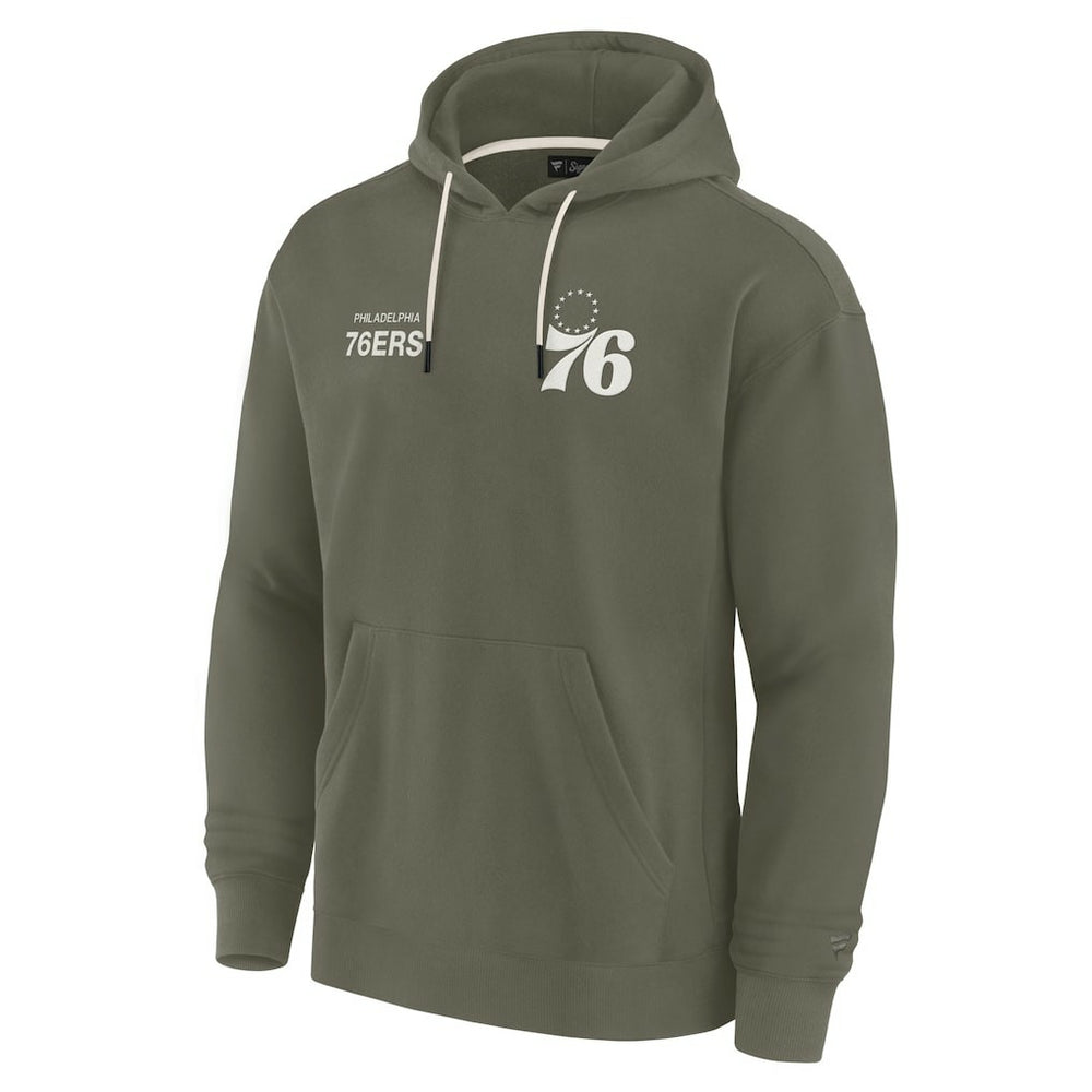 Fanatics - Philadelphia 76ers Unisex Elements Super Soft Fleece Pullover Hoodie - Olive