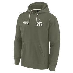 Fanatics - Philadelphia 76ers Unisex Elements Super Soft Fleece Pullover Hoodie - Olive