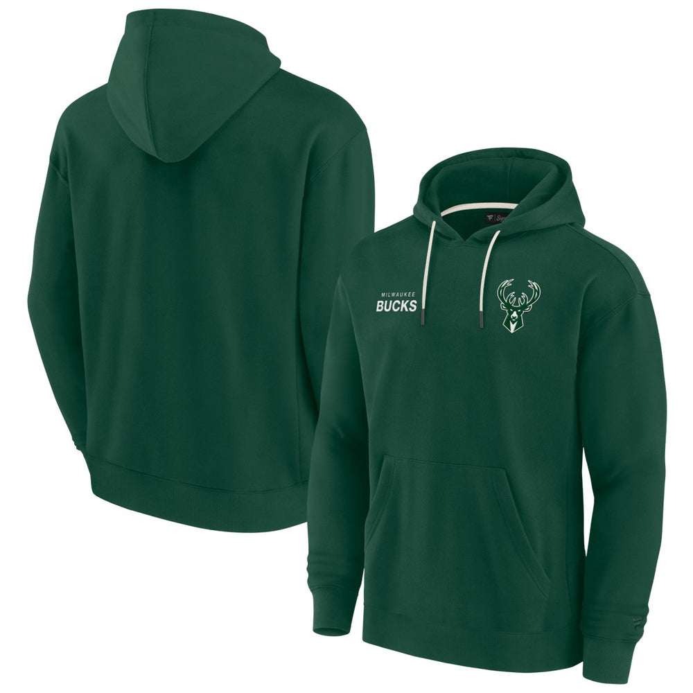 Fanatics - Milwaukee Bucks Unisex Elements Super Soft Fleece Pullover Hoodie - Hunter Green