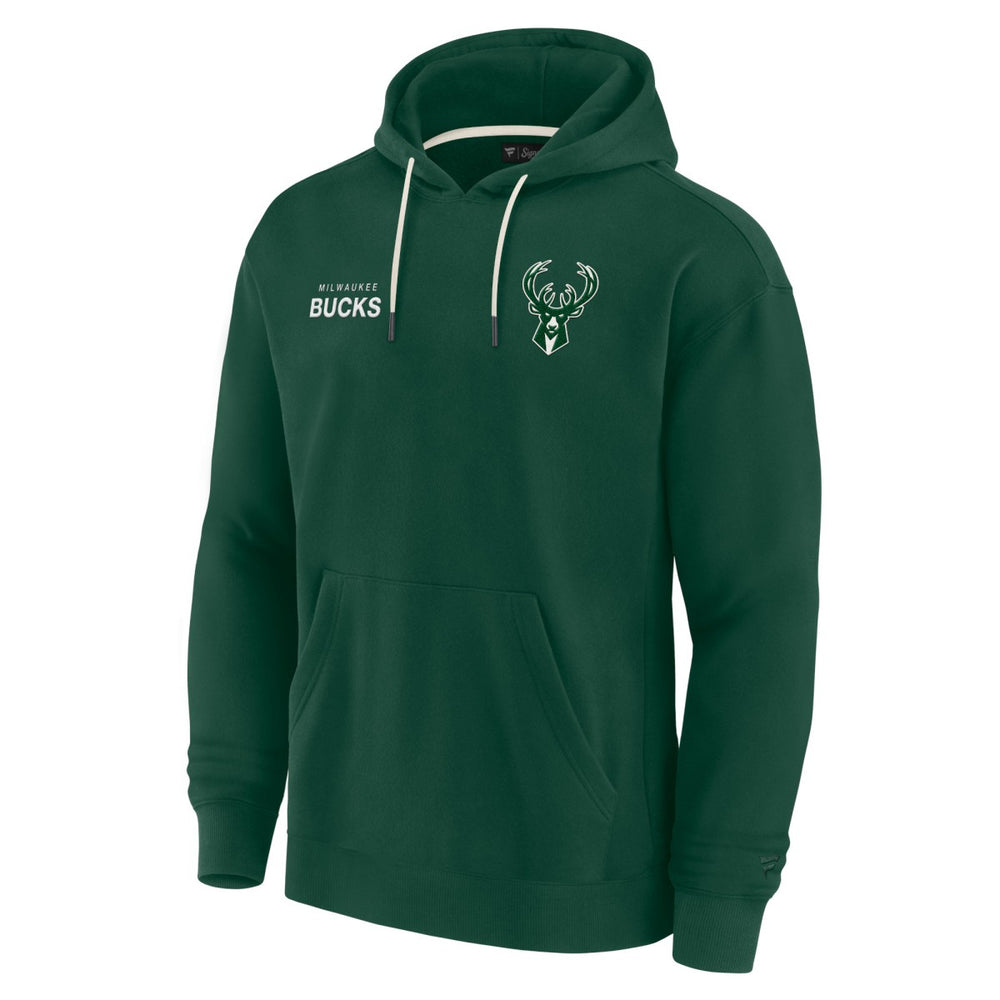 Fanatics - Milwaukee Bucks Unisex Elements Super Soft Fleece Pullover Hoodie - Hunter Green