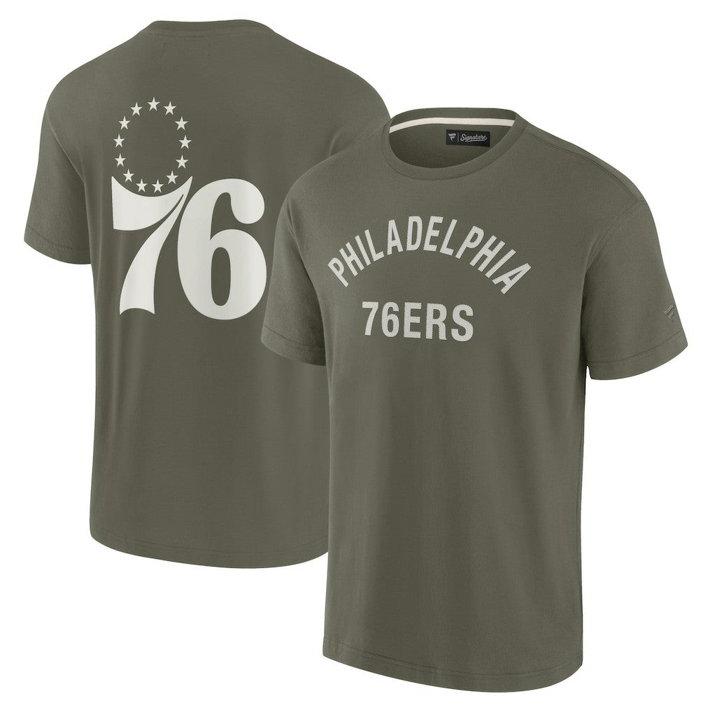 Fanatics - Philadelphia 76ers Unisex Elements Super Soft Short Sleeve T-Shirt - Olive