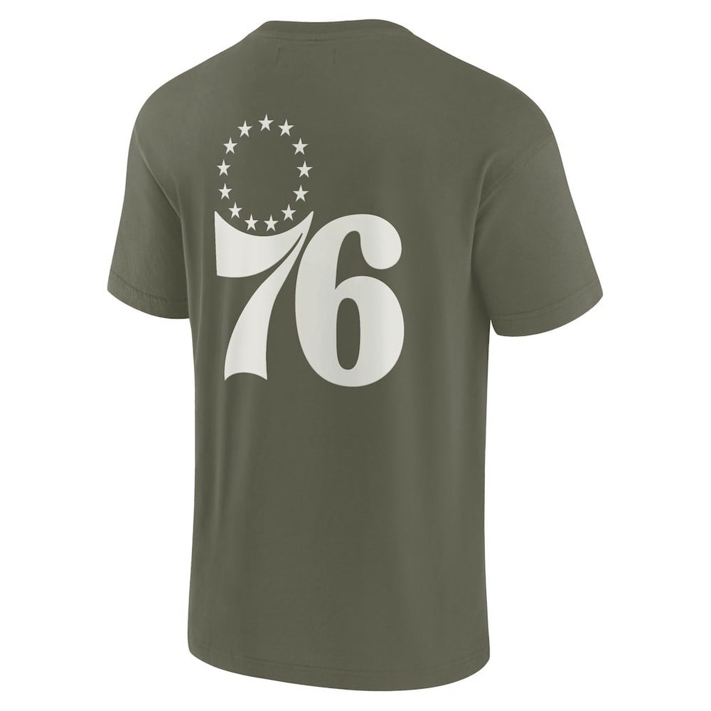 Fanatics - Philadelphia 76ers Unisex Elements Super Soft Short Sleeve T-Shirt - Olive