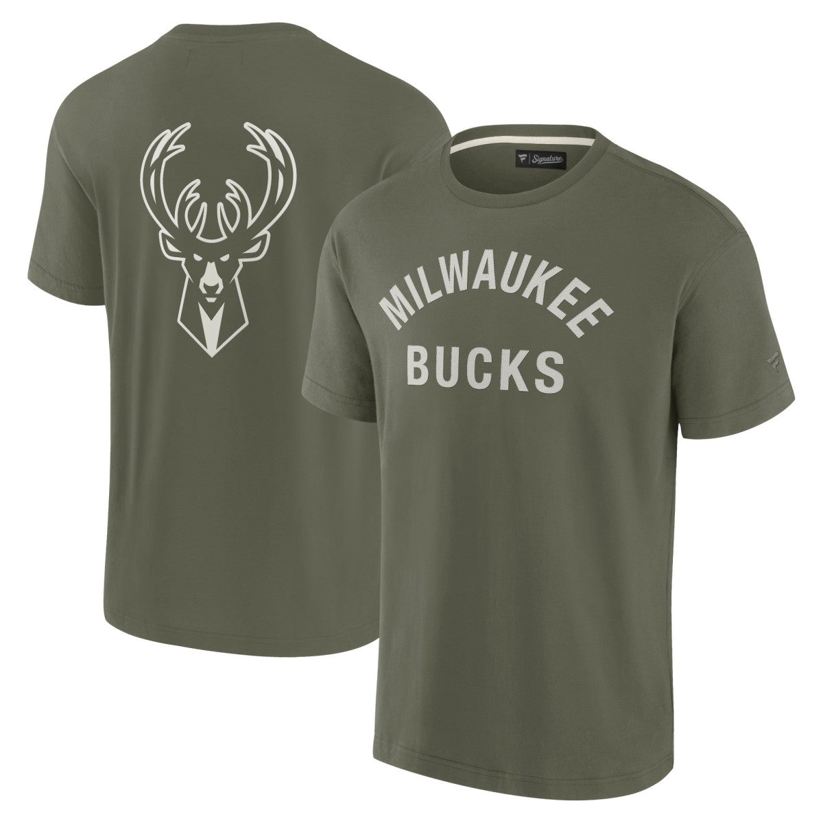 Fanatics - Milwaukee Bucks Unisex Elements Super Soft Short Sleeve T-Shirt - Olive