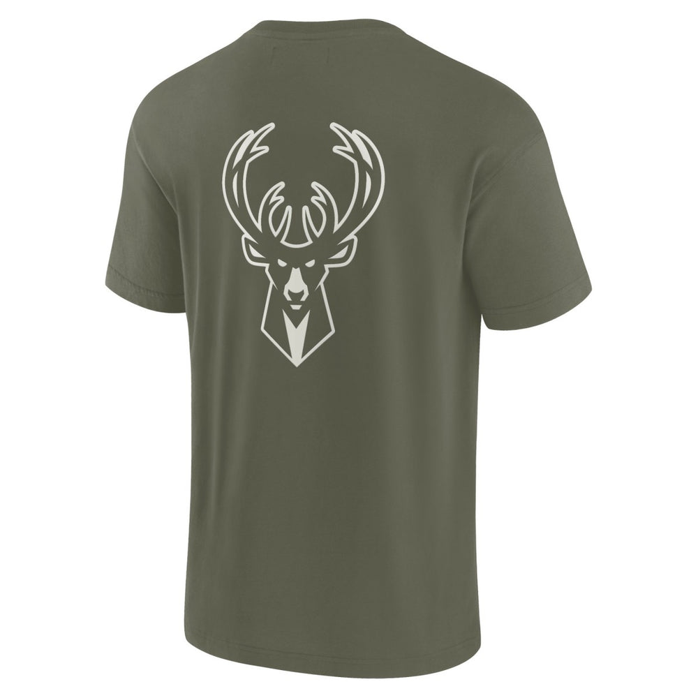 Fanatics - Milwaukee Bucks Unisex Elements Super Soft Short Sleeve T-Shirt - Olive