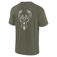 Fanatics - Milwaukee Bucks Unisex Elements Super Soft Short Sleeve T-Shirt - Olive