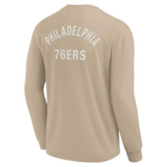 Fanatics - Philadelphia 76ers Unisex Elements Super Soft Long Sleeve T-Shirt - Khaki