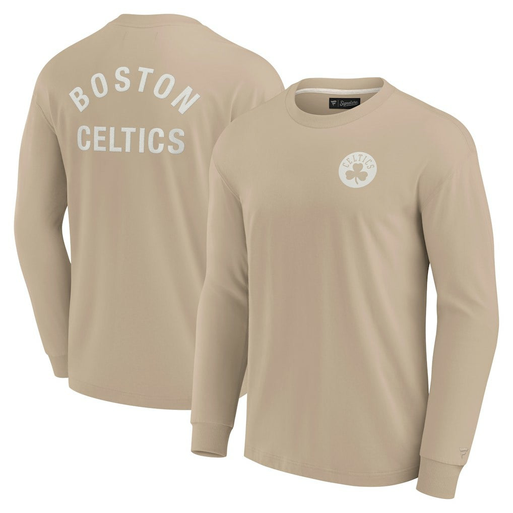 Fanatics - Boston Celtics Unisex Elements Super Soft Long Sleeve T-Shirt - Khaki