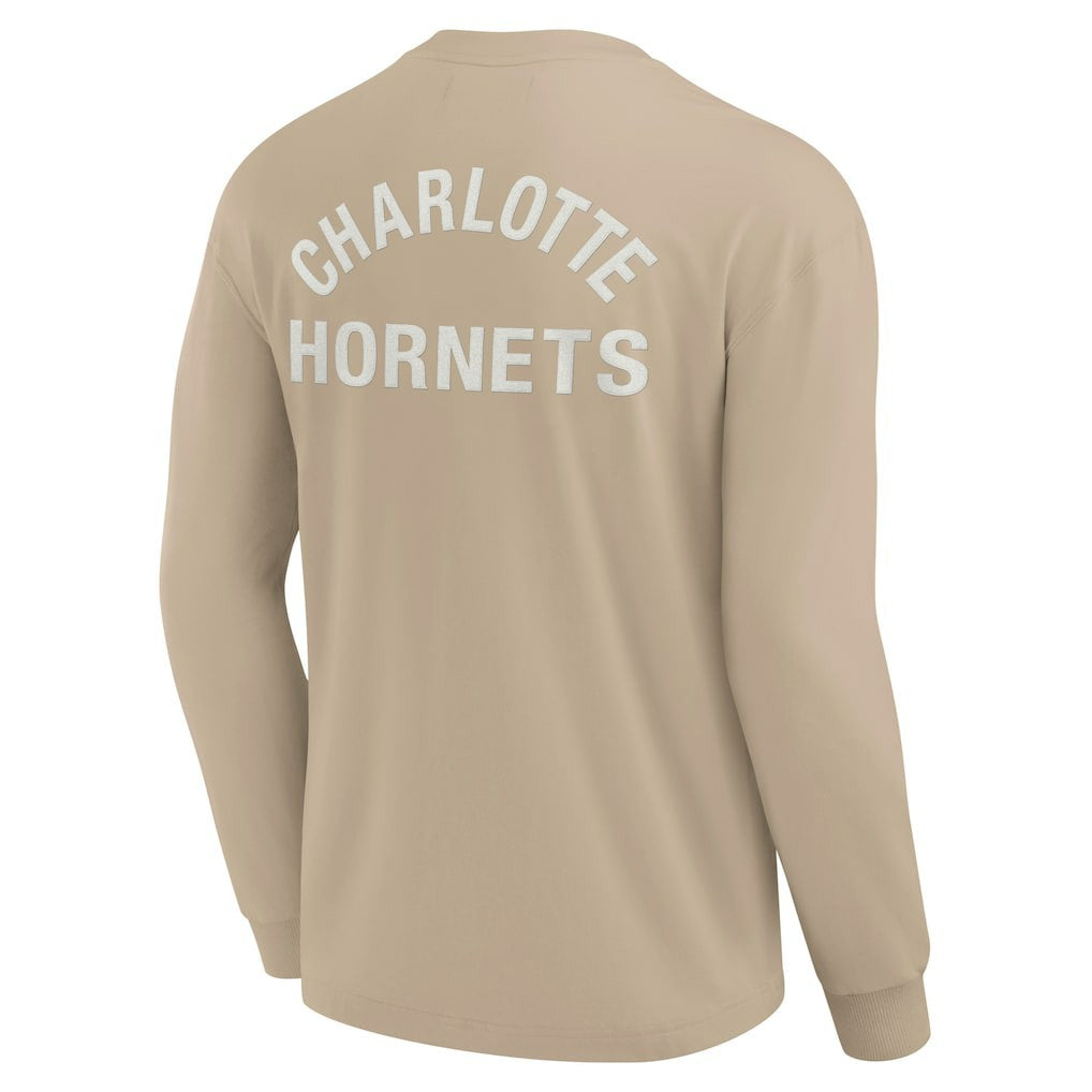 Fanatics - Charlotte Hornets Unisex Elements Super Soft Long Sleeve T-Shirt - Khaki