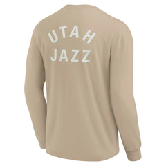 Fanatics - Utah Jazz Unisex Elements Super Soft Long Sleeve T-Shirt - Khaki
