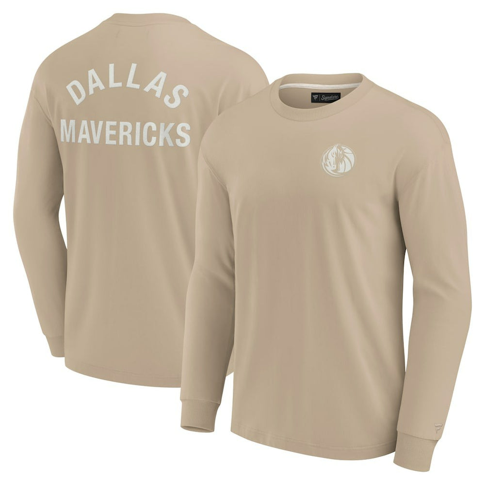 Fanatics - Dallas Mavericks Unisex Elements Super Soft Long Sleeve T-Shirt - Khaki