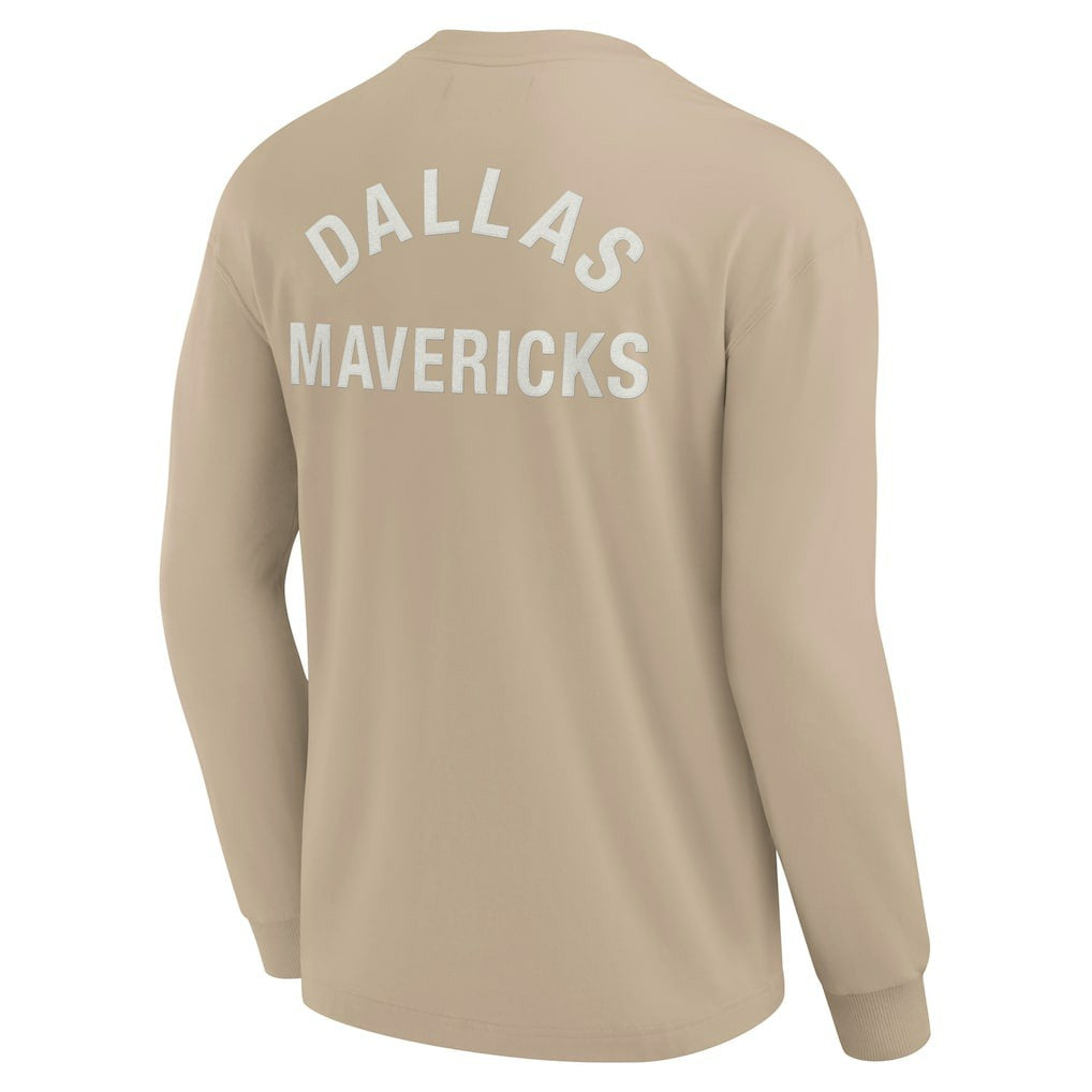 Fanatics - Dallas Mavericks Unisex Elements Super Soft Long Sleeve T-Shirt - Khaki