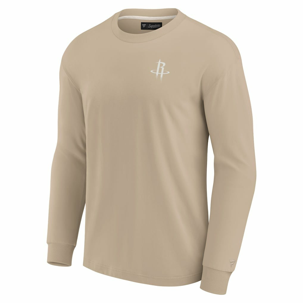 Fanatics - Houston Rockets Unisex Elements Super Soft Long Sleeve T-Shirt - Khaki