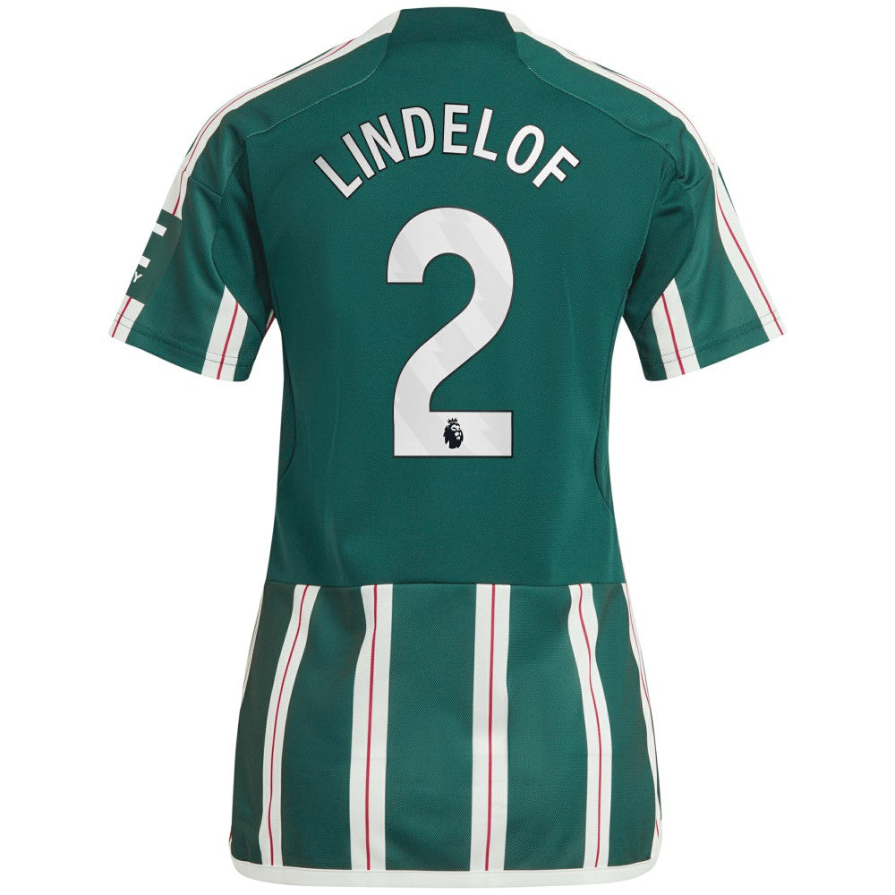 Adidas Victor Lindelof Manchester United Women's 2023/24 Away Replica Player Jerseys - Green