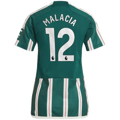 Adidas Tyrell Malacia Manchester United Women's 2023/24 Away Replica Player Jerseys - Green