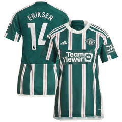 Adidas Christian Eriksen Manchester United Women's 2023/24 Away Replica Player Jerseys - Green