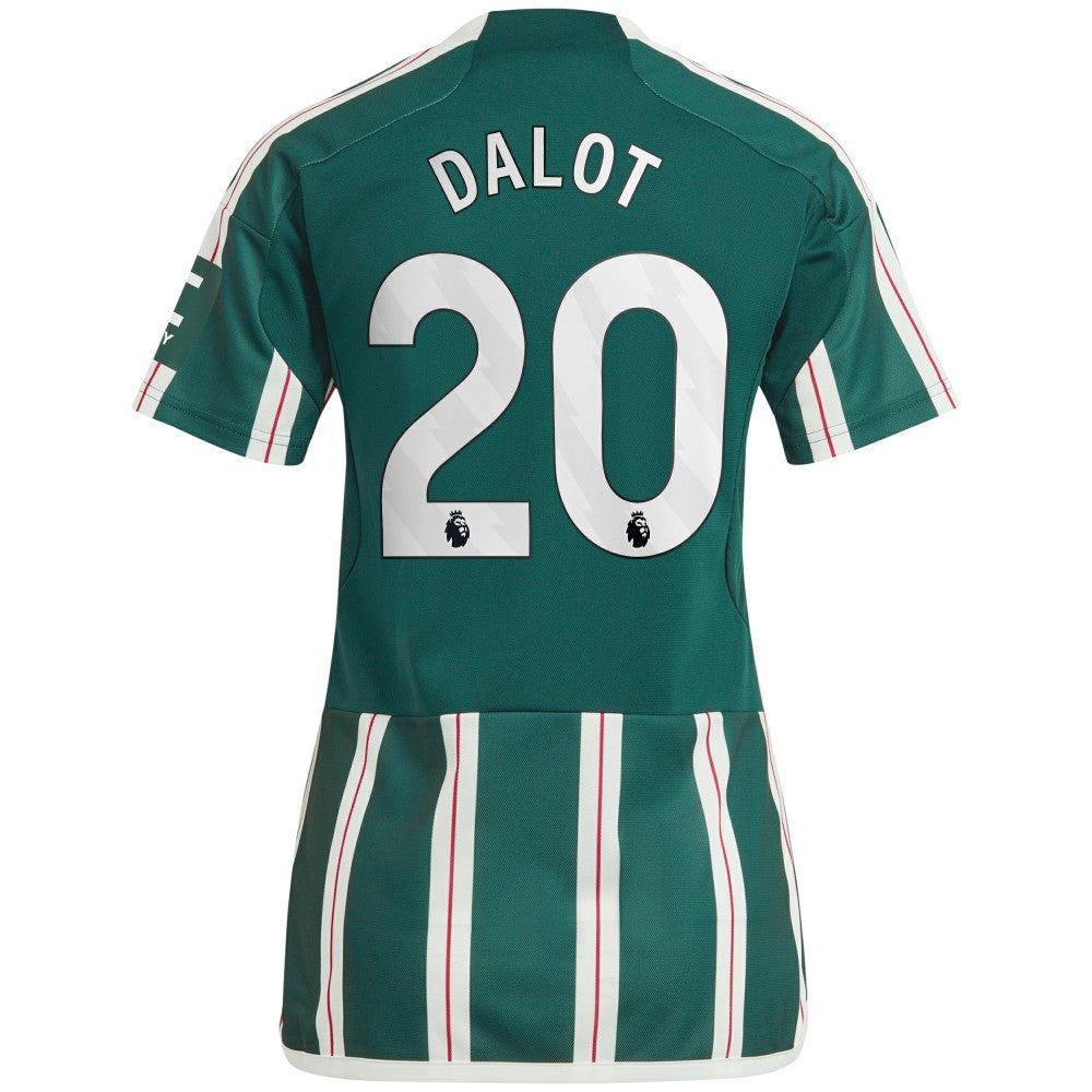 Adidas Diogo Dalot Manchester United Women's 2023/24 Away Replica Player Jerseys - Green