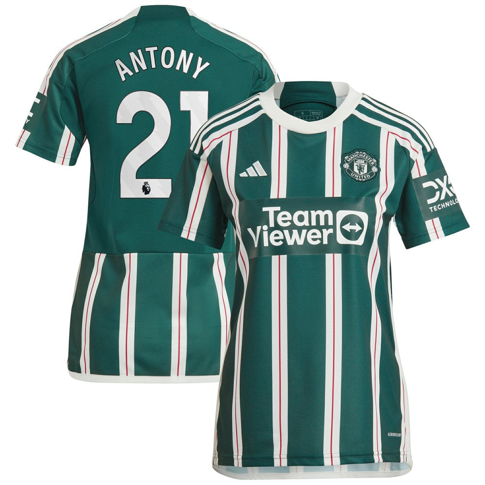 Adidas Antony Manchester United Women's 2023/24 Away Replica Player Jerseys - Green