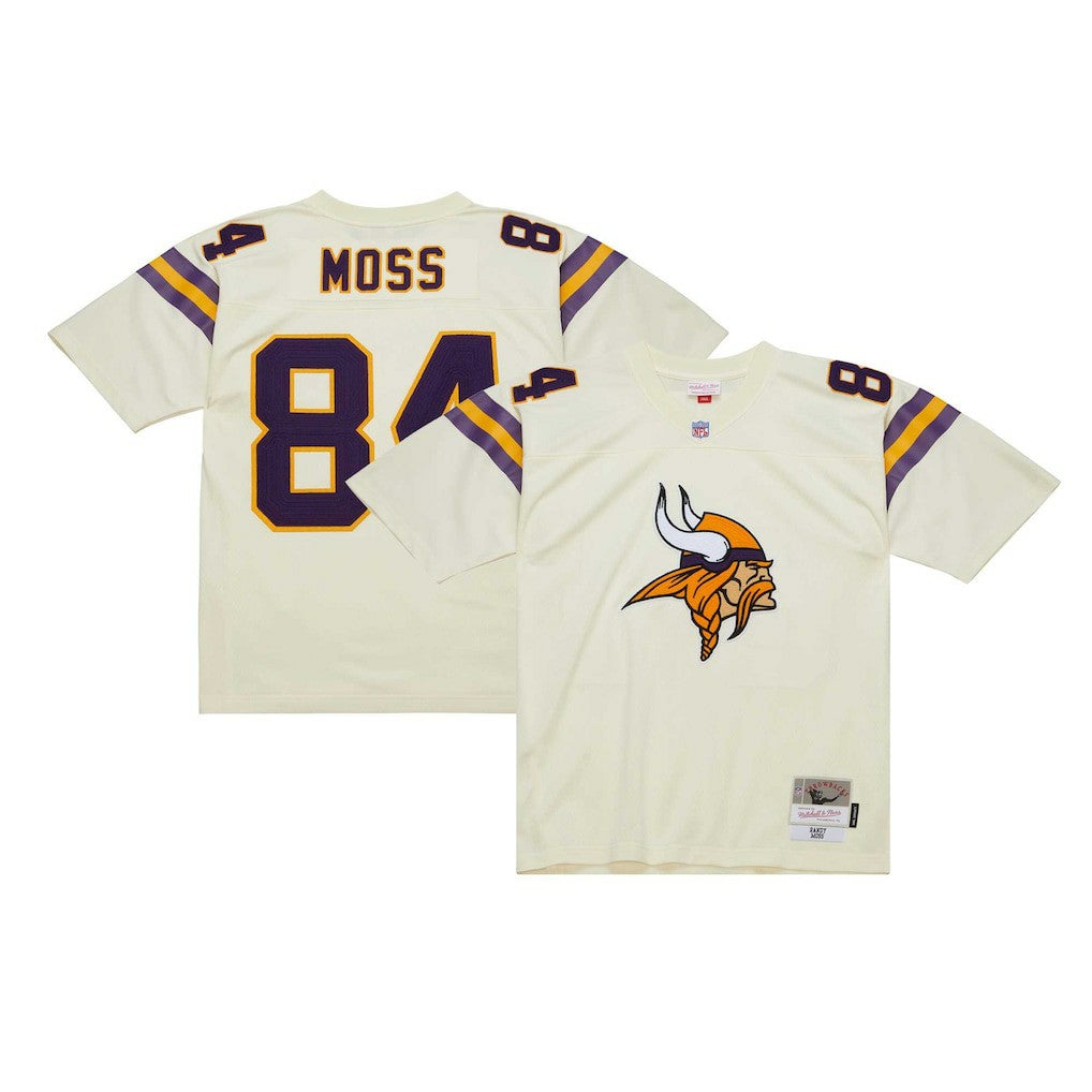 Randy Moss Minnesota Vikings Chainstitch Legacy Jersey Cream - Mitchell & Ness