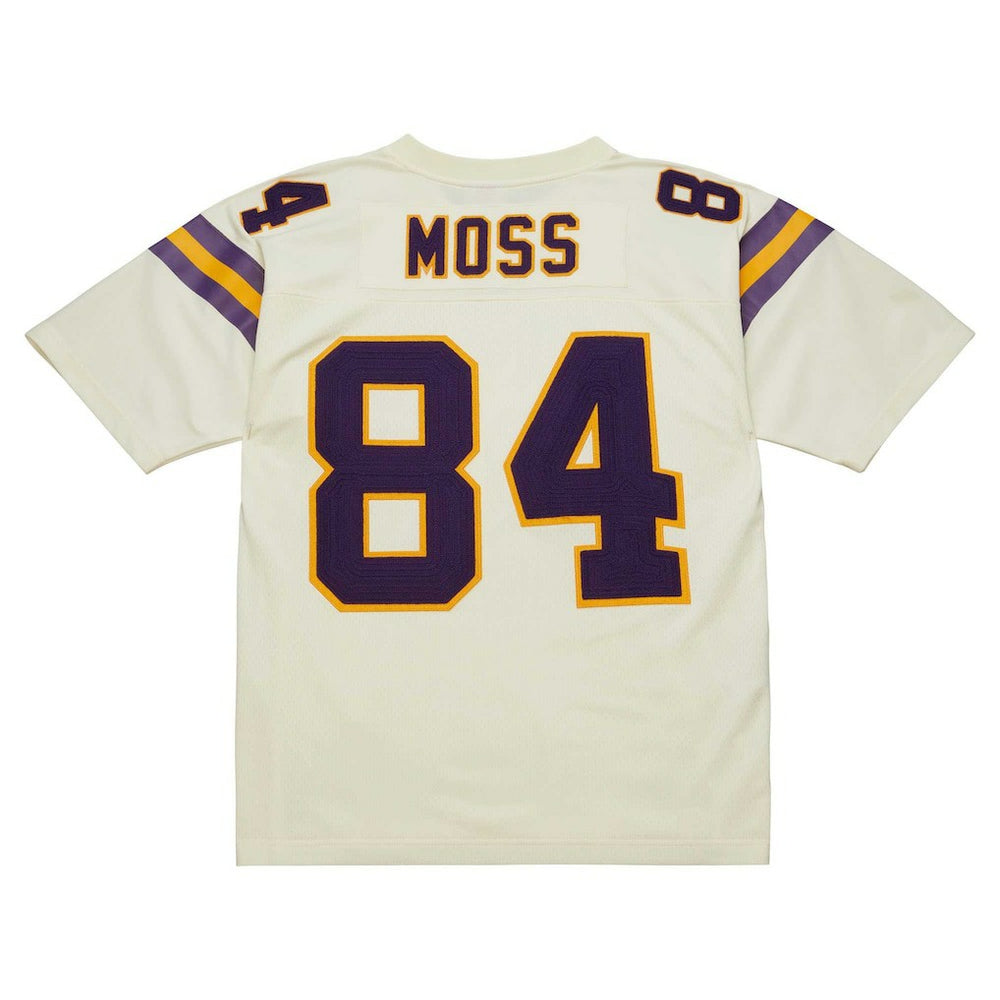 Randy Moss Minnesota Vikings Chainstitch Legacy Jersey Cream - Mitchell & Ness