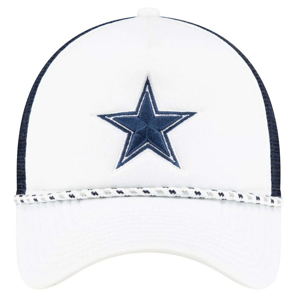 Dallas Cowboys New Era Court Sport Foam Front A-Frame 9FORTY Adjustable Trucker Hat White/Navy - NFL