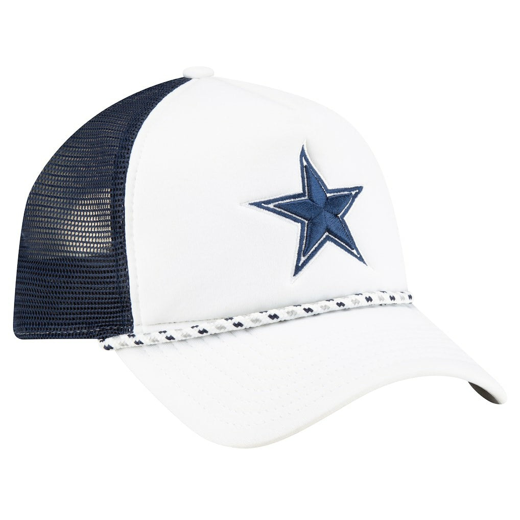 Dallas Cowboys New Era Court Sport Foam Front A-Frame 9FORTY Adjustable Trucker Hat White/Navy - NFL