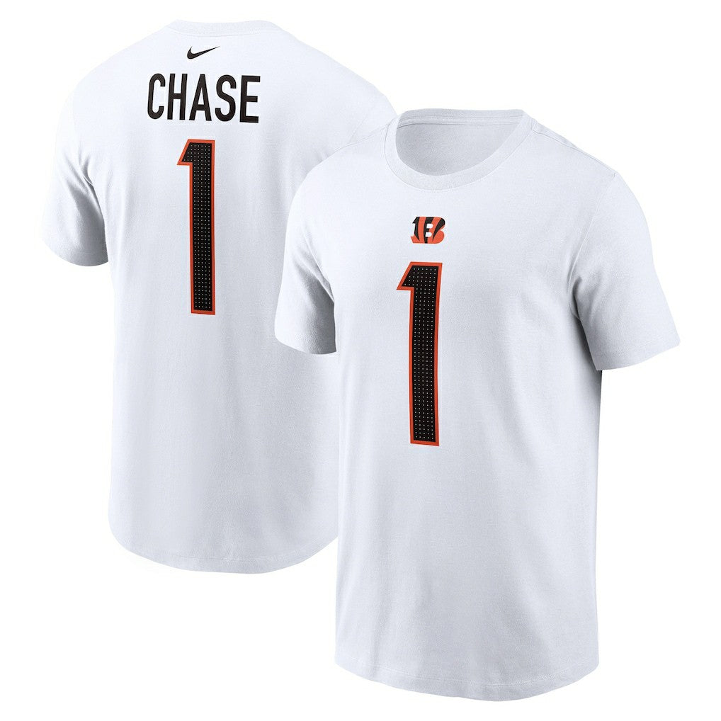 Ja'Marr Chase Cincinnati Bengals Player Name & Number T-Shirt White - Nike