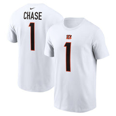 Ja'Marr Chase Cincinnati Bengals Player Name & Number T-Shirt White - Nike