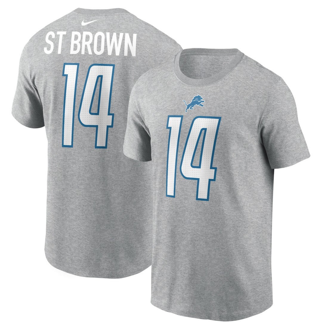 Amon-Ra St. Brown Detroit Lions Player Name & Number T-Shirt Gray - Nike