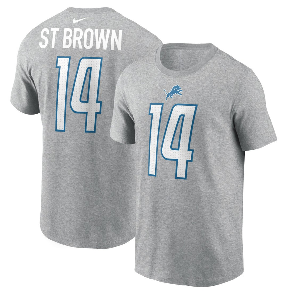 Amon-Ra St. Brown Detroit Lions Player Name & Number T-Shirt Gray - Nike