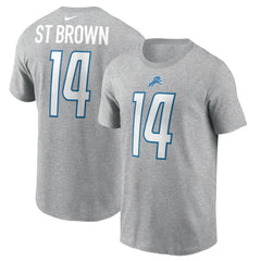 Amon-Ra St. Brown Detroit Lions Player Name & Number T-Shirt Gray - Nike