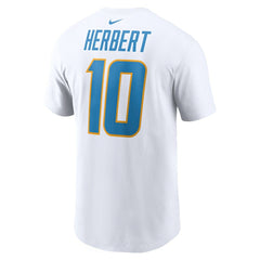 Justin Herbert Los Angeles Chargers Player Name & Number T-Shirt White - Nike