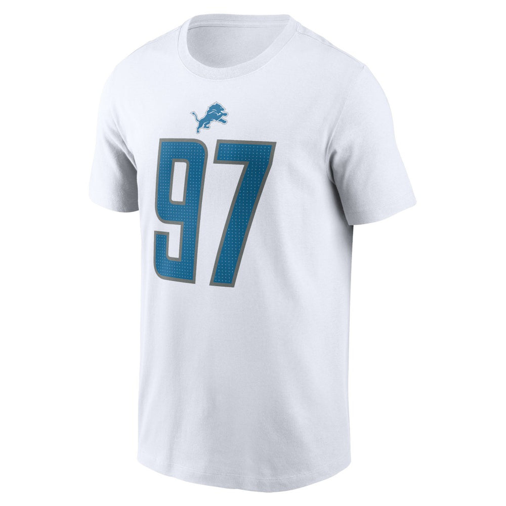 Aidan Hutchinson Detroit Lions Player Name & Number T-Shirt White - Nike
