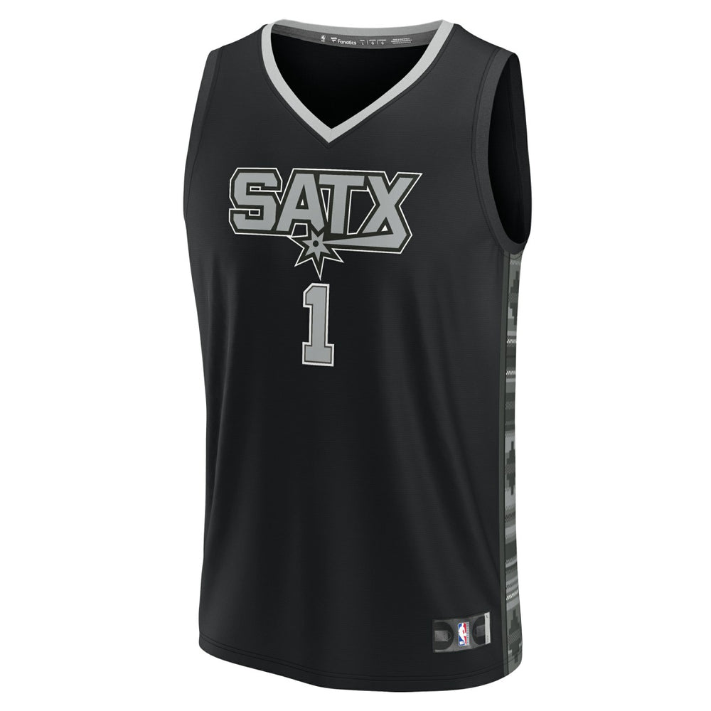 Fanatics - Victor Wembanyama San Antonio Spurs Fast Break Player Jersey - Statement Edition - Black