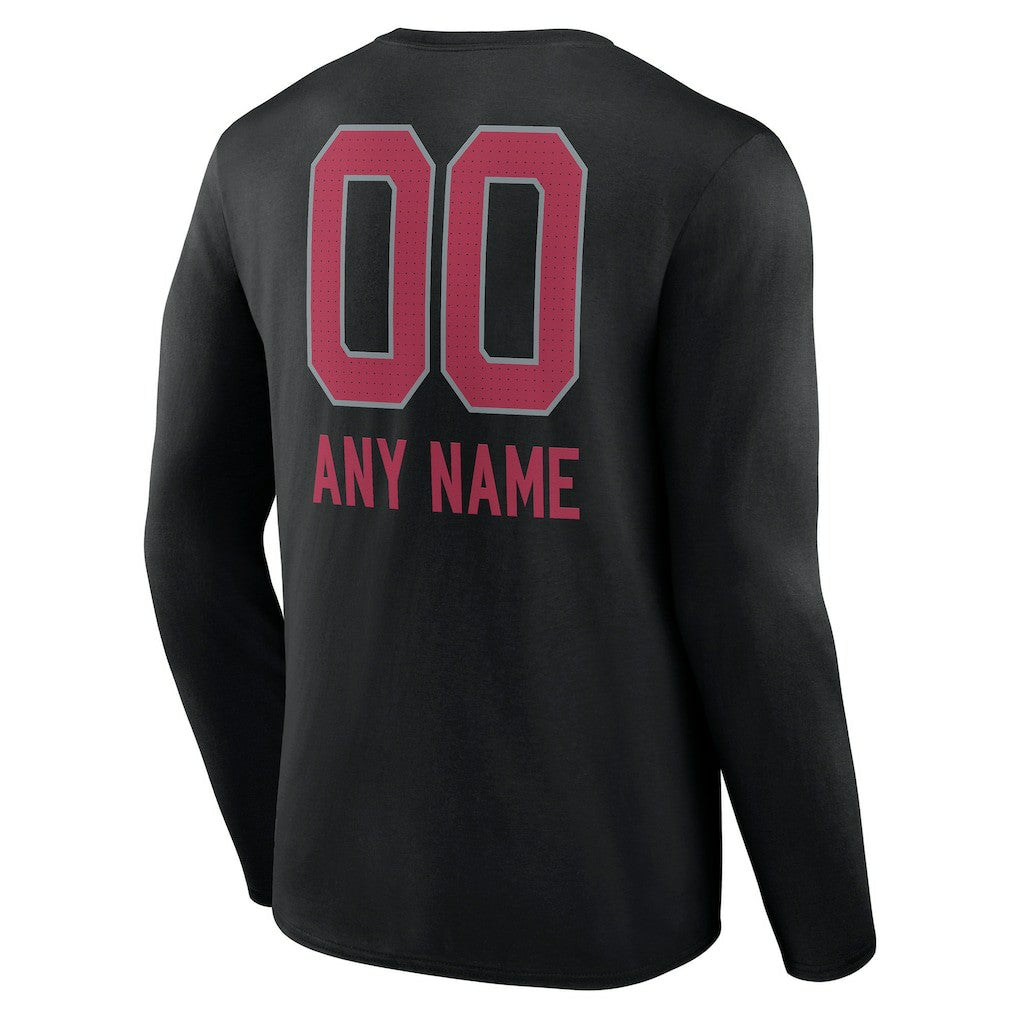 Arizona Cardinals Personalized Name & Number Team Wordmark Long Sleeve T-Shirt Black - NFL