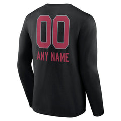 Arizona Cardinals Personalized Name & Number Team Wordmark Long Sleeve T-Shirt Black - NFL