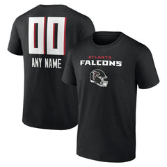 Atlanta Falcons Personalized Name & Number Team Wordmark T-Shirt Black - NFL