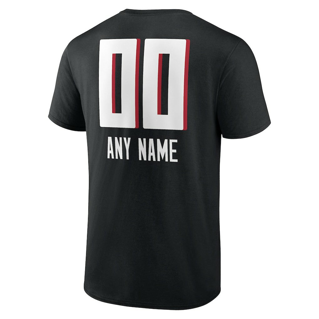 Atlanta Falcons Personalized Name & Number Team Wordmark T-Shirt Black - NFL