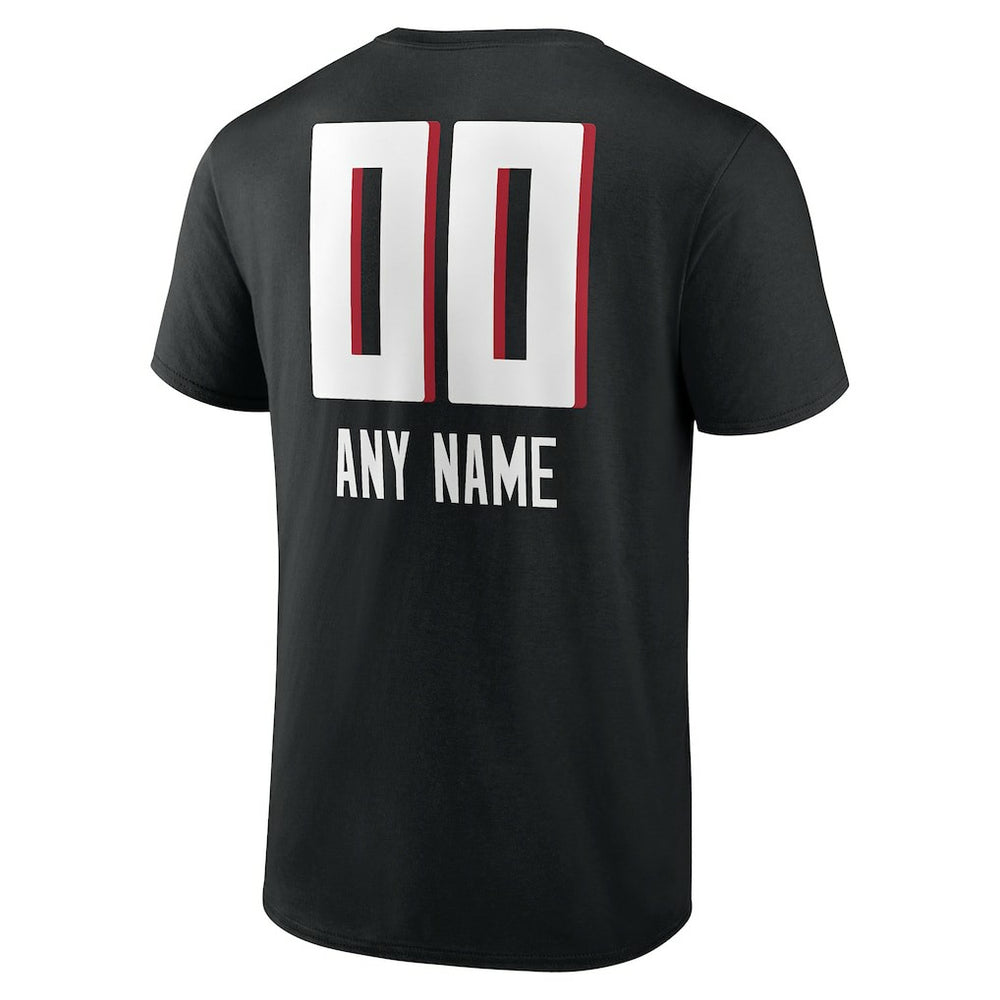 Atlanta Falcons Personalized Name & Number Team Wordmark T-Shirt Black - NFL